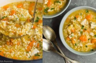 Hen and Rice Soup {Loaded with Veggies & Rice}
