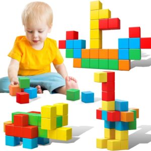 Magnetic Blocks, 1.41 inch Large Magnetic Building Blocks for Toddlers 3 4 5 6 7 8 Years Old Boys Girls Magnetic Cubes for Kids 1-3 Montessori Toys STEM Preschool Educational Building Cube 30 Pcs