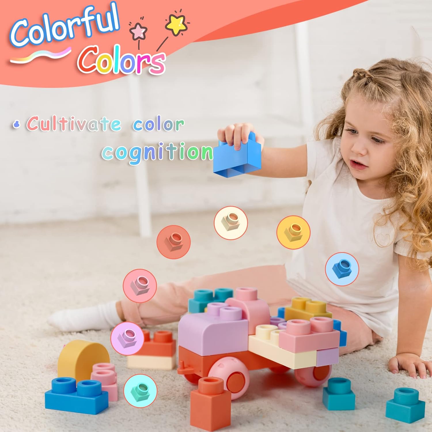 Top STEM Soft Building Block Sets for Kids Aged 18 months to 6 years old.Mega Building Blocks for preschool.Large Construction Block Toys for Toddler to Improve Imagination、Creativity、Hands-on Ability - Image 5