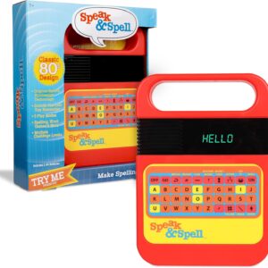 Speak & Spell Electronic Game – Educational Learning Toy, Spelling Games, 80s Retro Handheld Arcade, Autism Toys, Activity for Boys, Girls, Toddler, Ages 7+