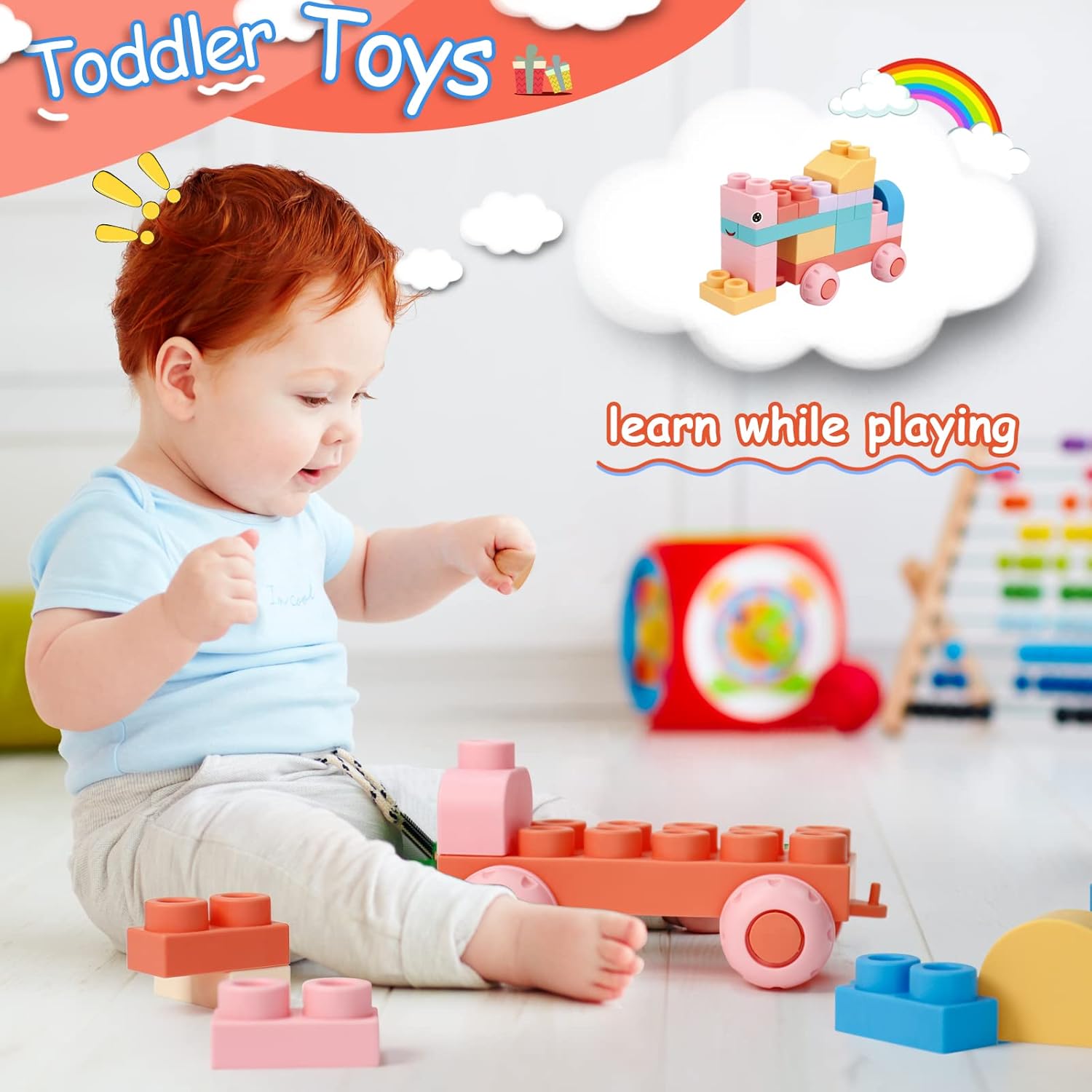 Top STEM Soft Building Block Sets for Kids Aged 18 months to 6 years old.Mega Building Blocks for preschool.Large Construction Block Toys for Toddler to Improve Imagination、Creativity、Hands-on Ability - Image 4
