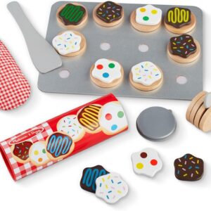 Melissa & Doug Slice and Bake Wooden Cookie Play Food Set – Pretend Cookies And Baking Sheet, Wooden Play Food Set, Toy Baking Set For Kids Ages 3+