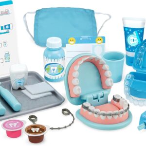 Melissa & Doug Super Smile Dentist Kit With Pretend Play Set of Teeth And Dental Accessories (25 Toy Pieces) – Pretend Dentist Play Set, Dentist Toy, Dentist Kit For Kids Ages 3+