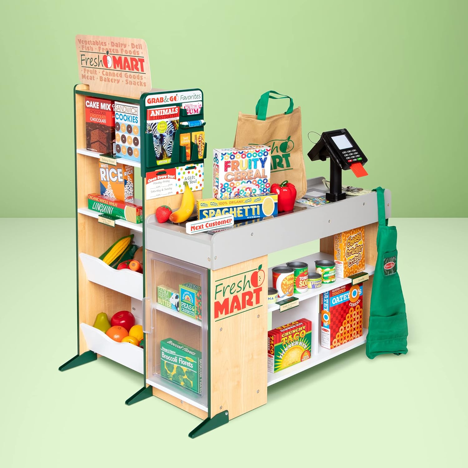 Melissa & Doug Freestanding Wooden Fresh Mart Grocery Store - FSC Certified - Image 10