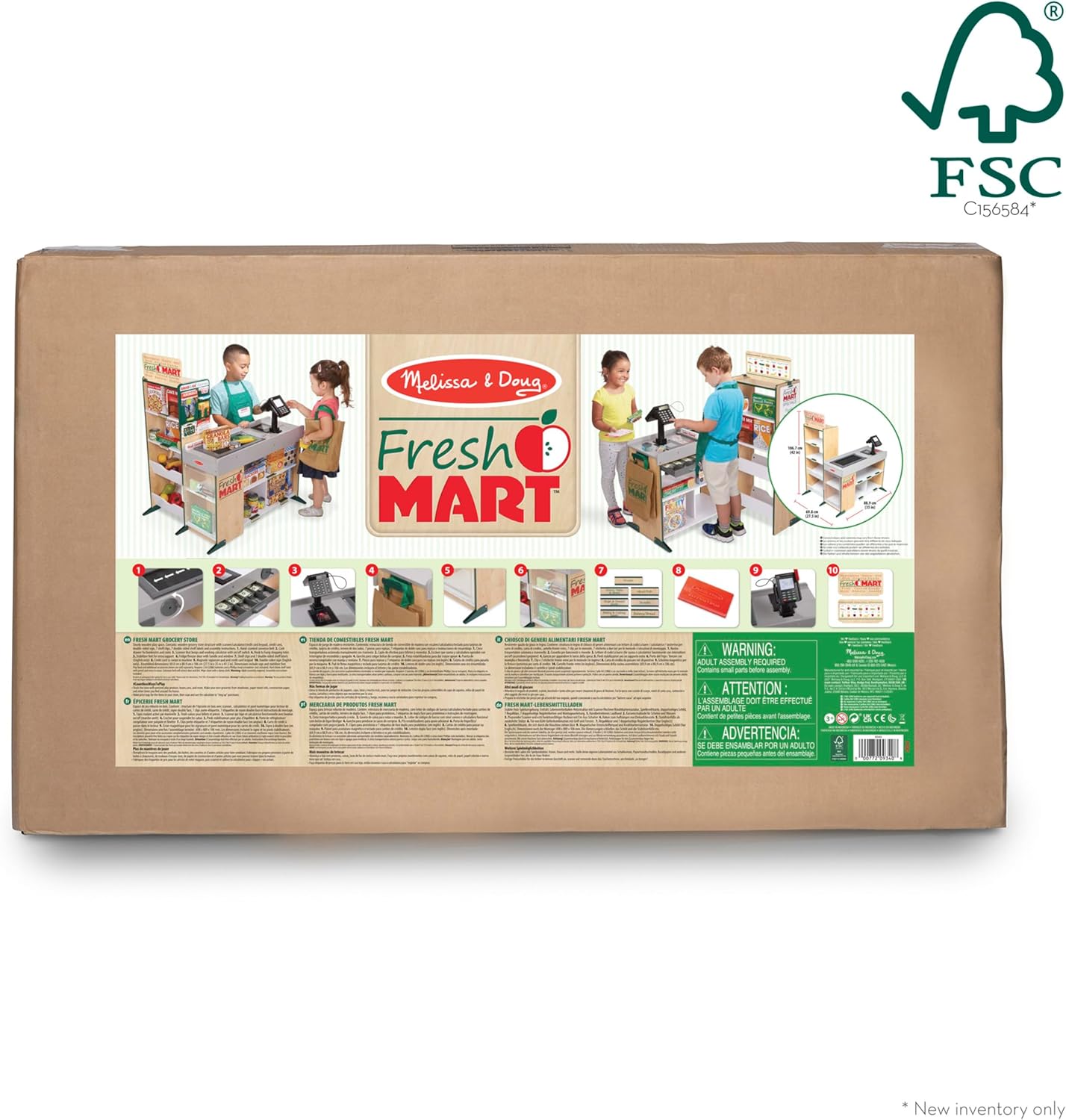 Melissa & Doug Freestanding Wooden Fresh Mart Grocery Store - FSC Certified - Image 6