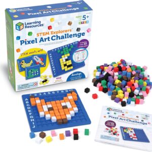 Learning Resources STEM Explorers Pixel Art Challenge, 402 Pieces, Ages 5+, STEM Toys For Kids, Coding Basics For Kids, STEM Activities For Classroom, Medium