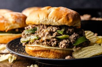 Ground Beef Cheesesteak – The Stay At Home Chef