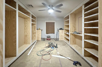 The Walk-In Closet Is All Trimmed Out