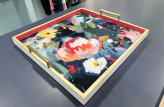 Easy DIY Decorative Tray With Wallpaper And Resin