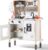 Tiny Land Play Kitchen for Kids, Wooden Kids Play Kitchen Playset Chef Pretend Play Set for Toddlers with Real Lights & Sounds, Toys Kitchen with 18 Pcs Toy Food & Cookware Accessories